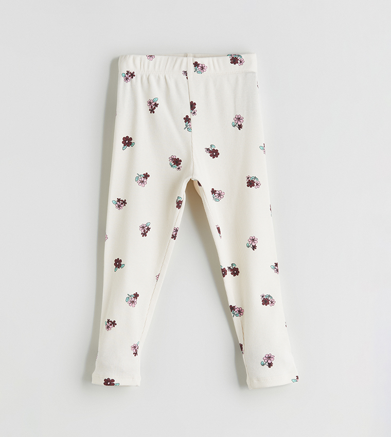 Floral Elastic Waistband Leggings