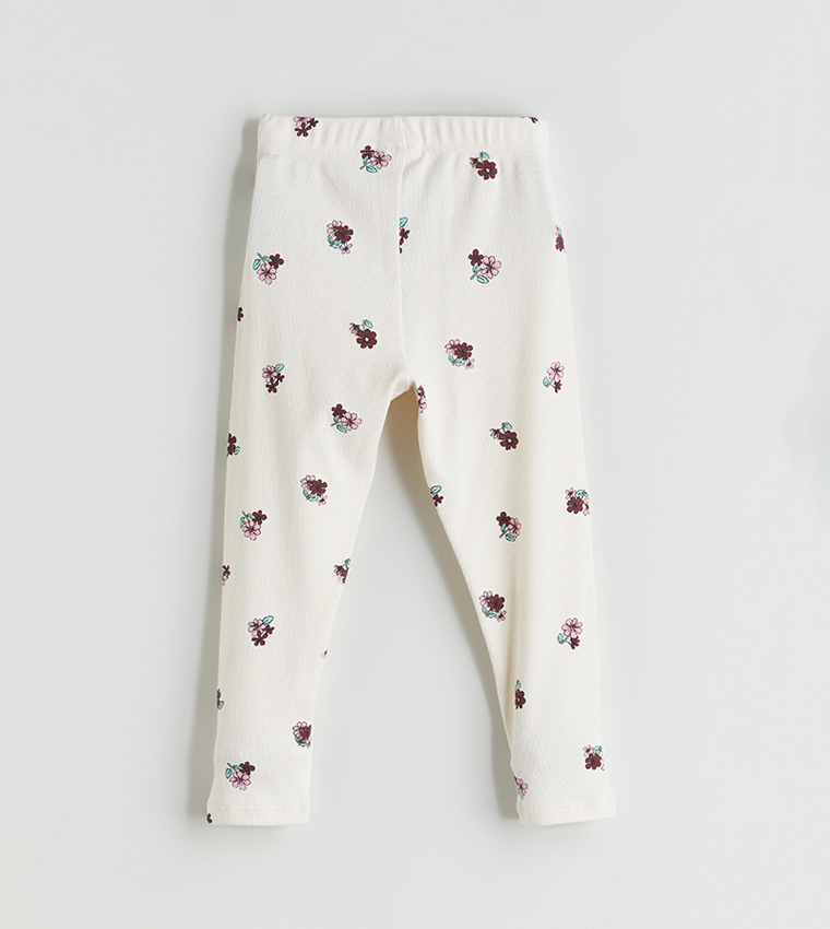 Floral Elastic Waistband Leggings