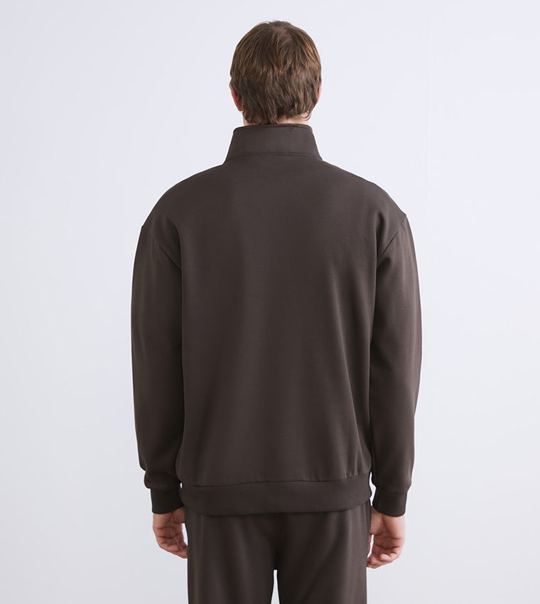 Half-Zipper High Neck Sweatshirt