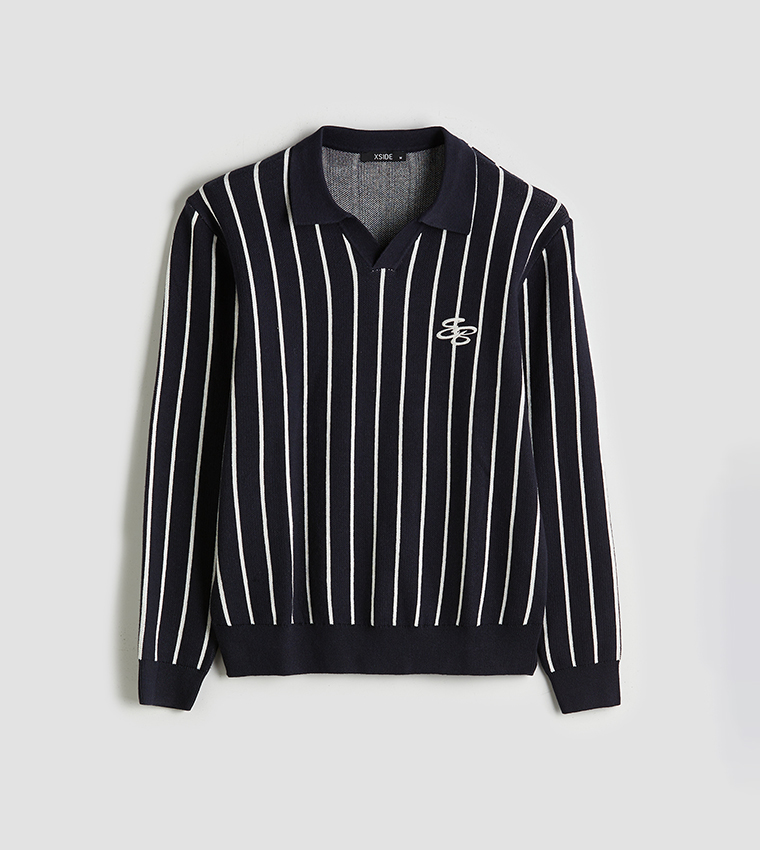 سويتر مخطط بياقة بولو 