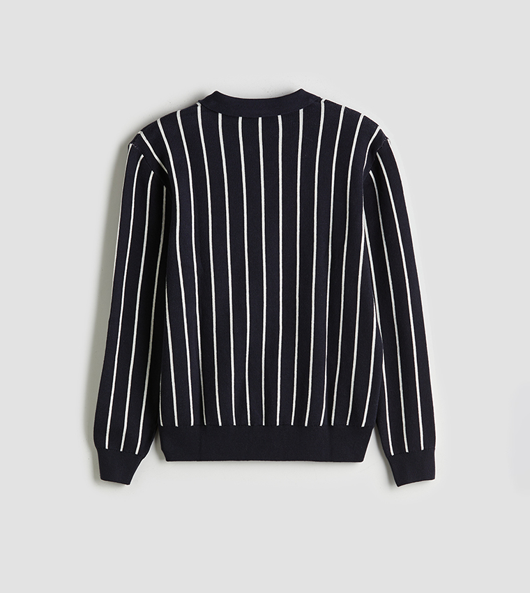 سويتر مخطط بياقة بولو 