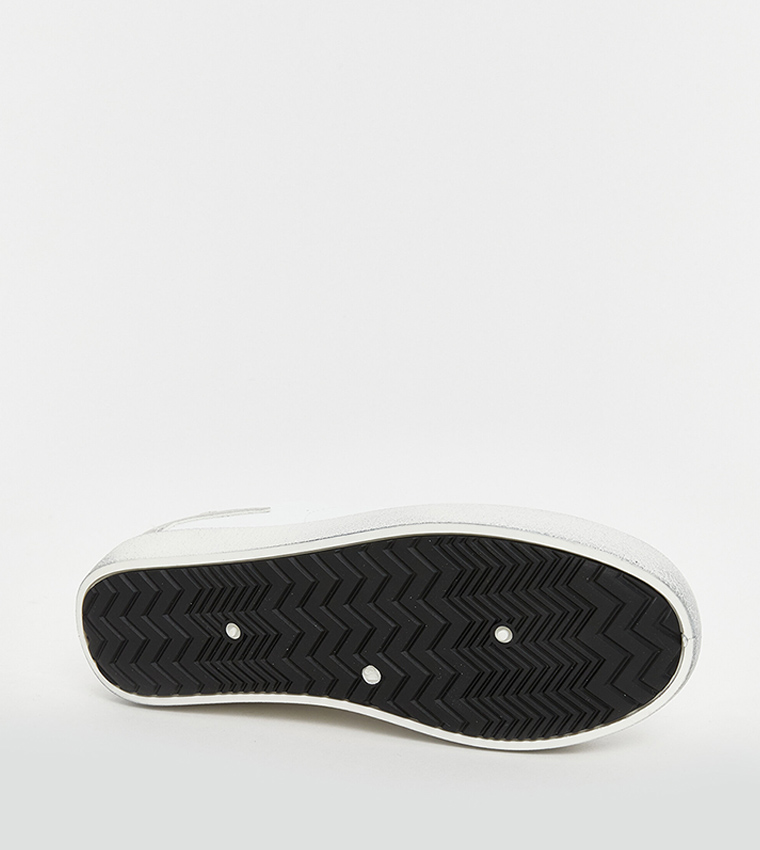 Faux Leather Lace Up Sneakers