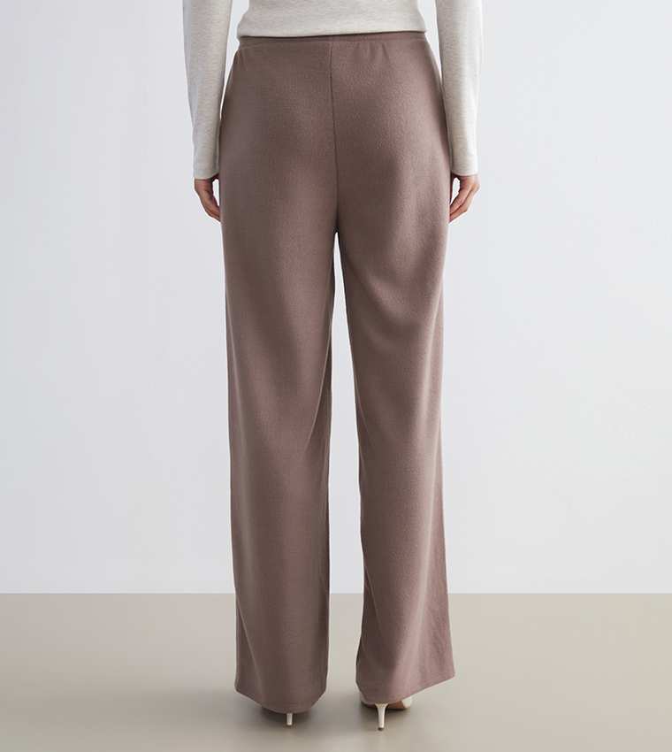 Elastic Waist Wide Leg Trousers