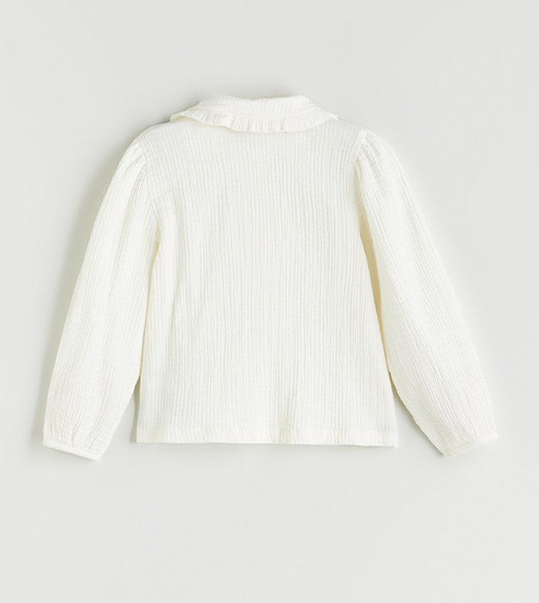 Textured Peter Pan Collar Shirt