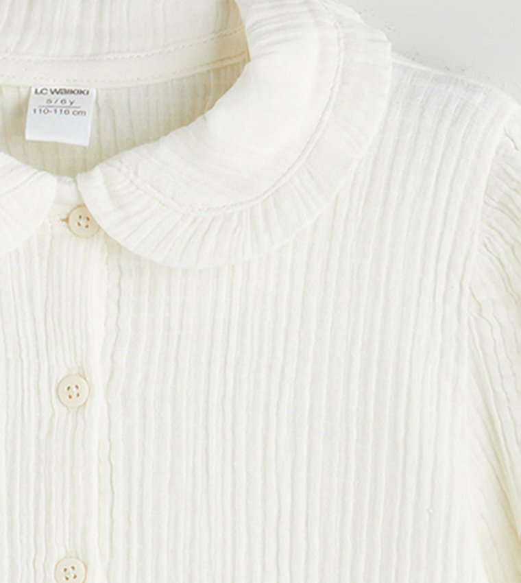 Textured Peter Pan Collar Shirt
