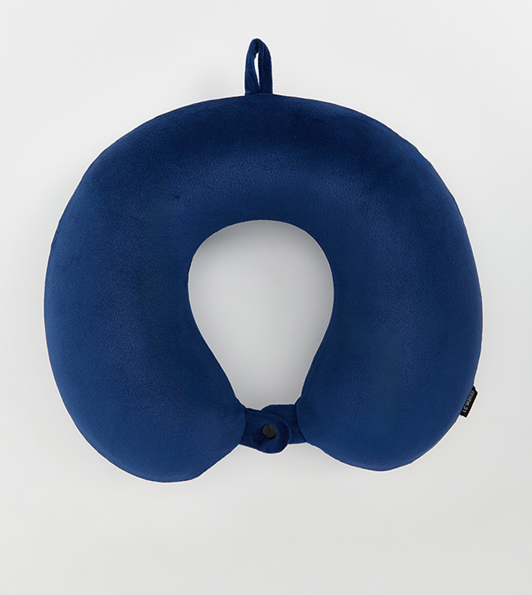 Solid Snap Button Closure Neck Pillow