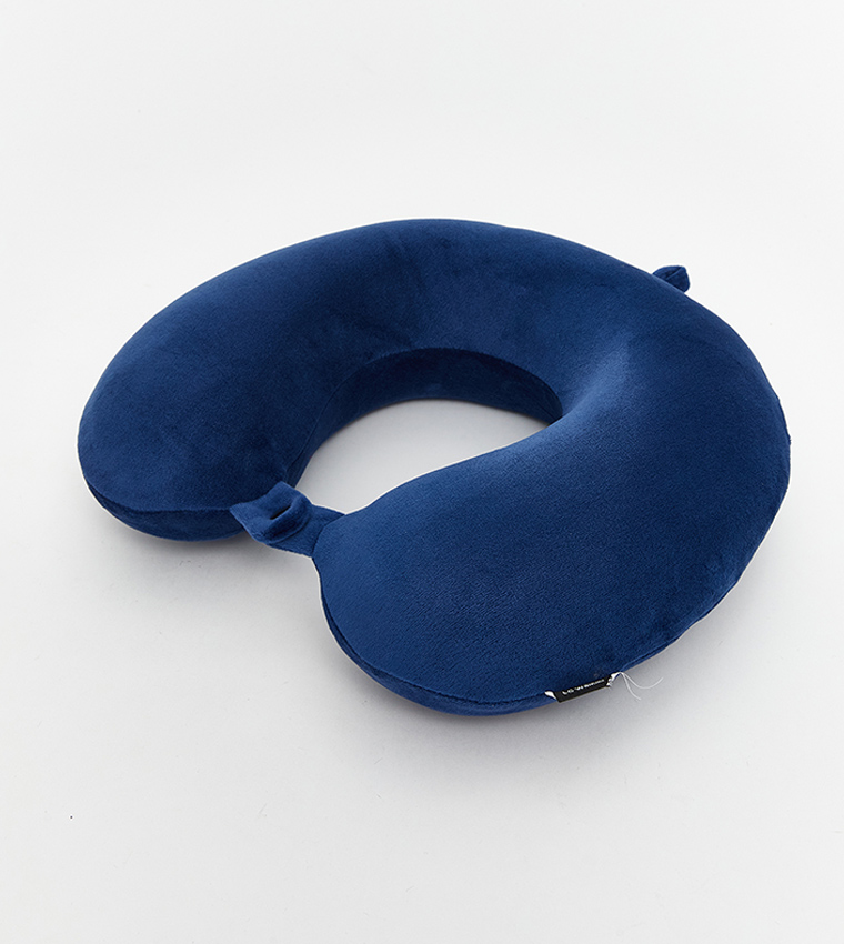 Solid Snap Button Closure Neck Pillow