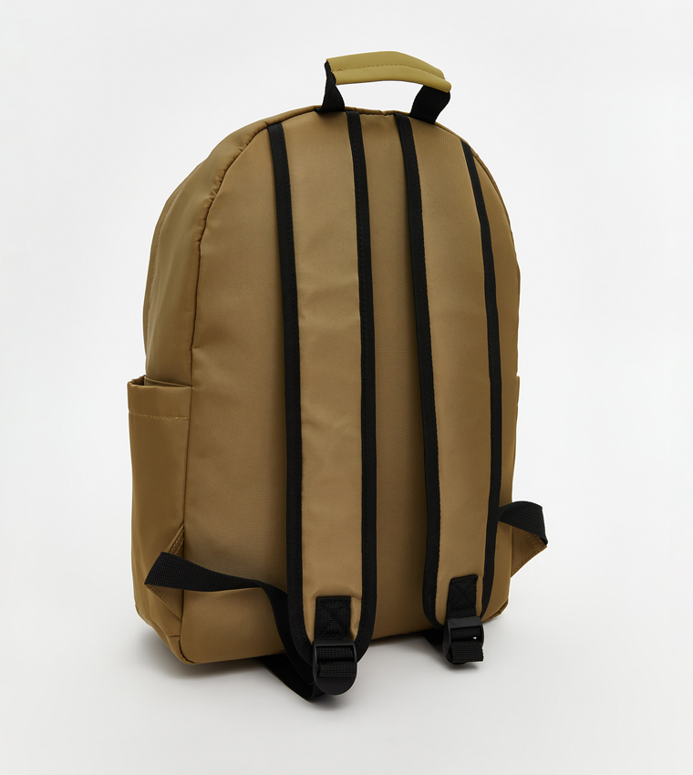 Badge Detail Zippered Backpack