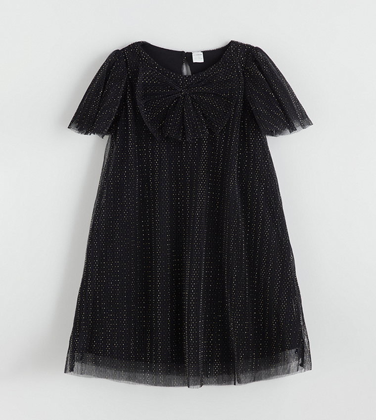 Shimmer Bow Detail Midi Dress