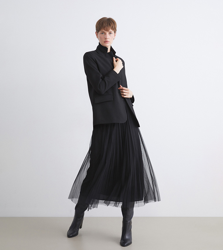 تنورة ميني تول بخصر عالي 