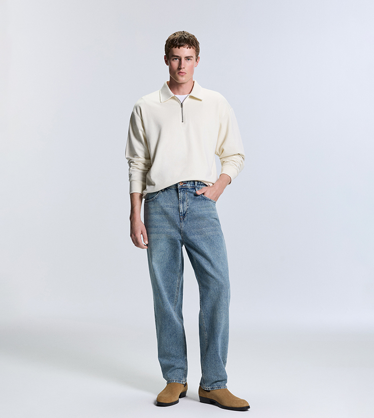 جينز واسع مغسول 