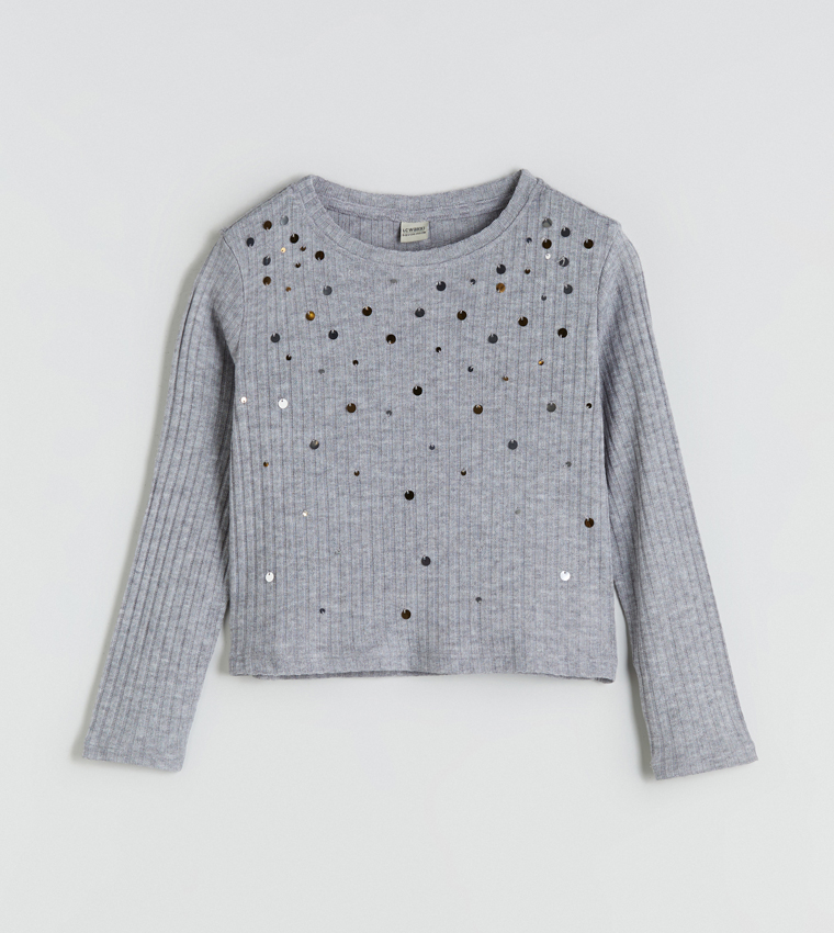 Sequined Long Sleeves T-Shirt