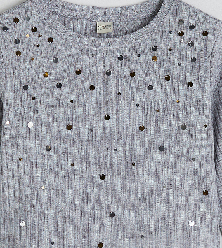 Sequined Long Sleeves T-Shirt