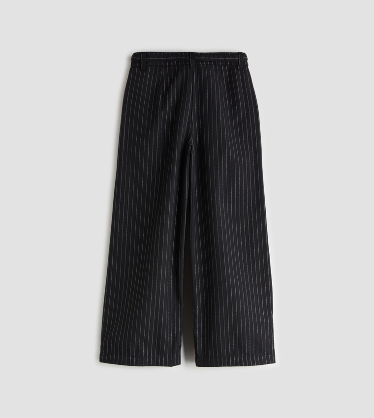 Striped Woven Wide Leg Trousers
