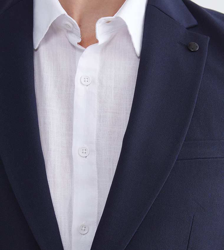 Solid Long Sleeves Slim Fit Blazer