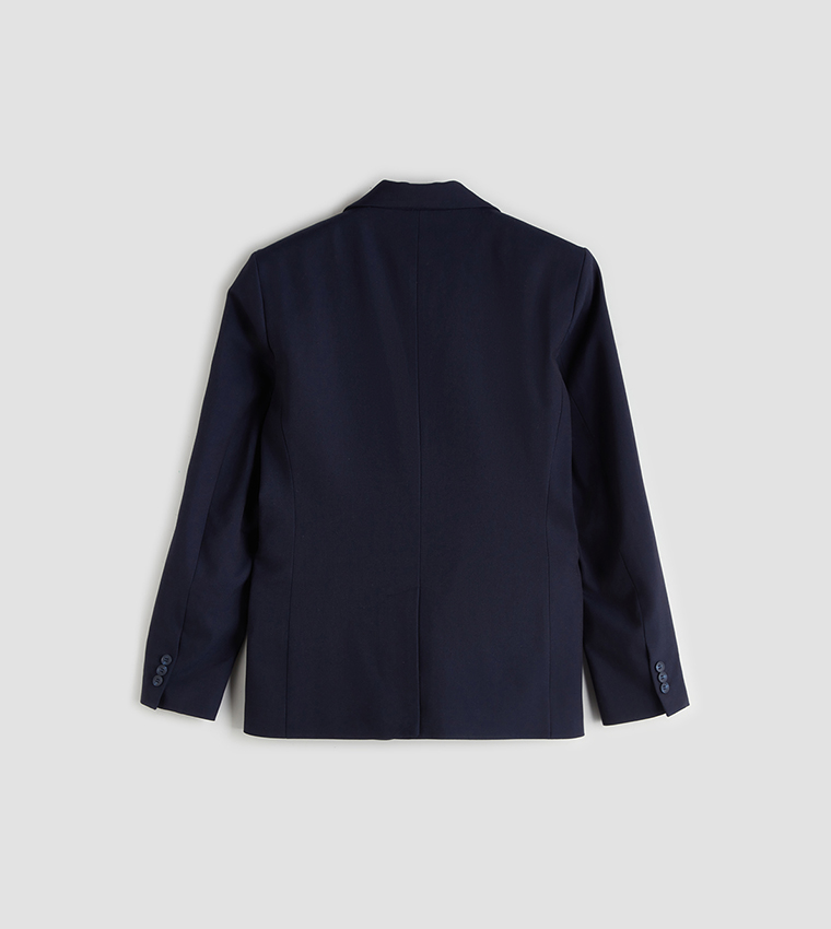 Solid Long Sleeves Slim Fit Blazer