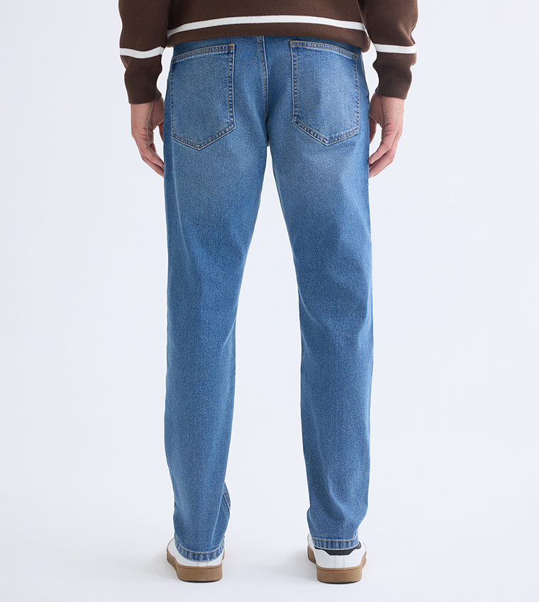Washed Mid-Rise Slim Fit Jeans