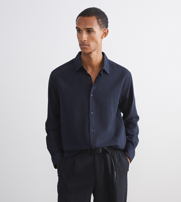 Regular Fit Long Sleeves Gabardine Shirt