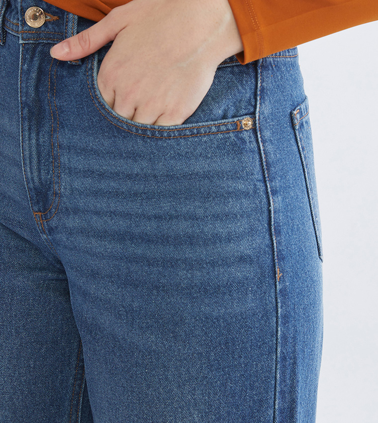 Washed High Waist Wide Leg Jeans