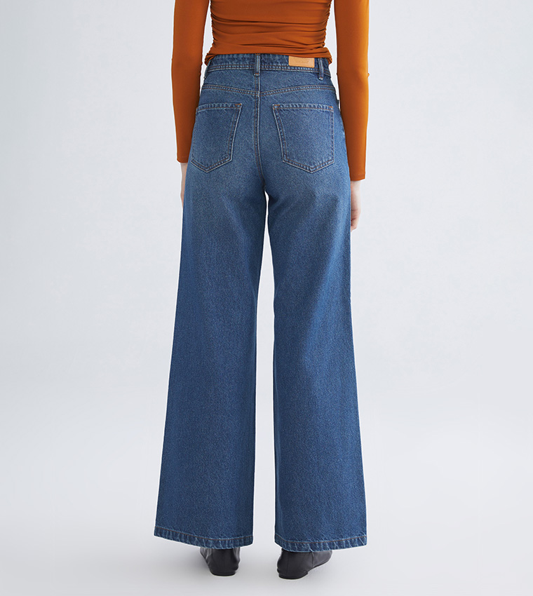 Washed High Waist Wide Leg Jeans