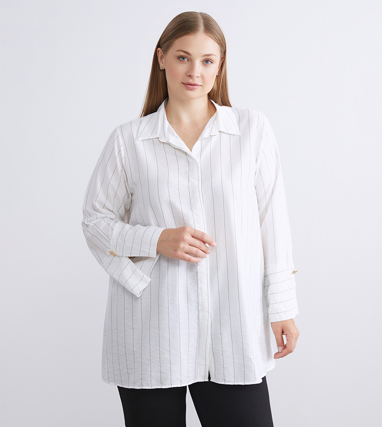 Striped Long Sleeves Tunic Shirt