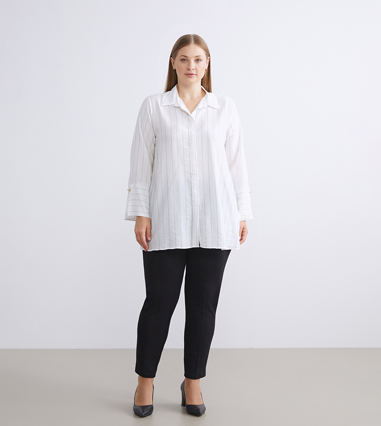 Striped Long Sleeves Tunic Shirt