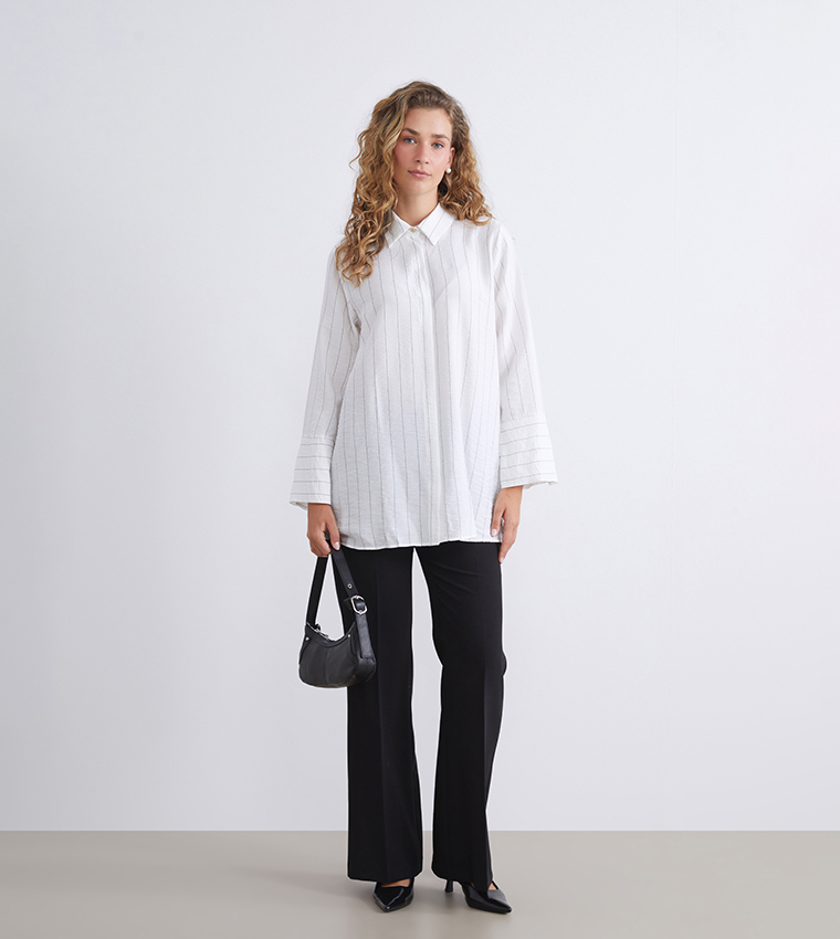 Striped Long Sleeves Tunic Shirt