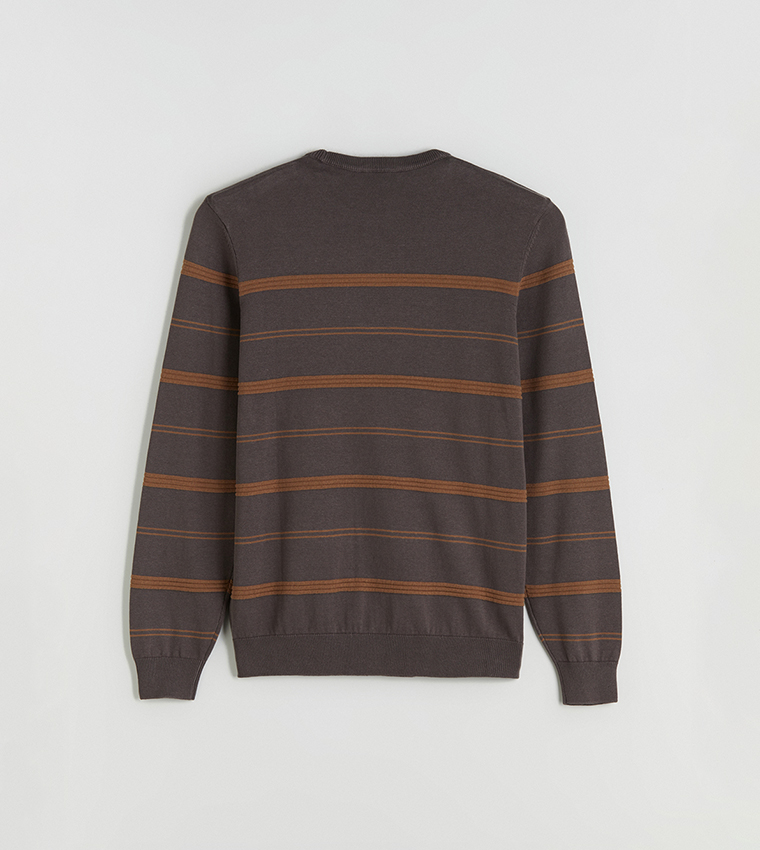 CLASSIC Striped Crew Neck Knit Sweater