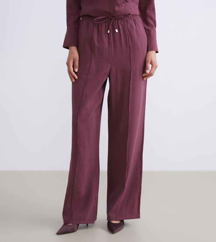 Drawstring Waist Modal Blend Trousers