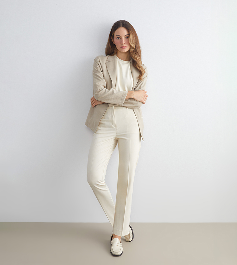 Washed Slim Fit Cigarette Trousers