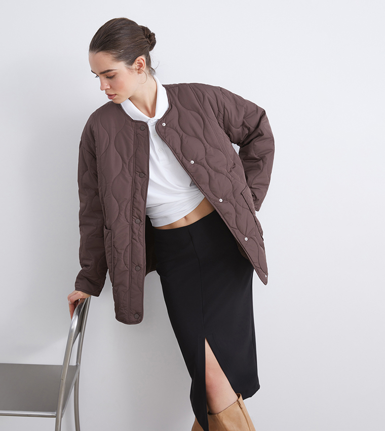 LC Waikiki  Puffer & Quilted Jackets - Brown Puffer & Quilted Jackets
