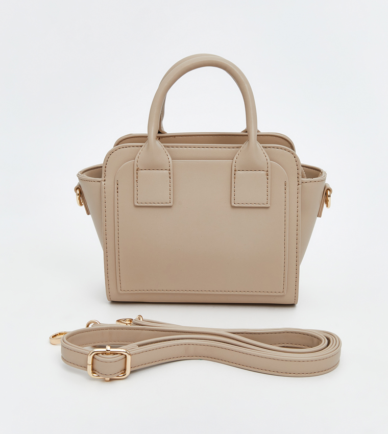 Solid Zippered Mini Tote Bag