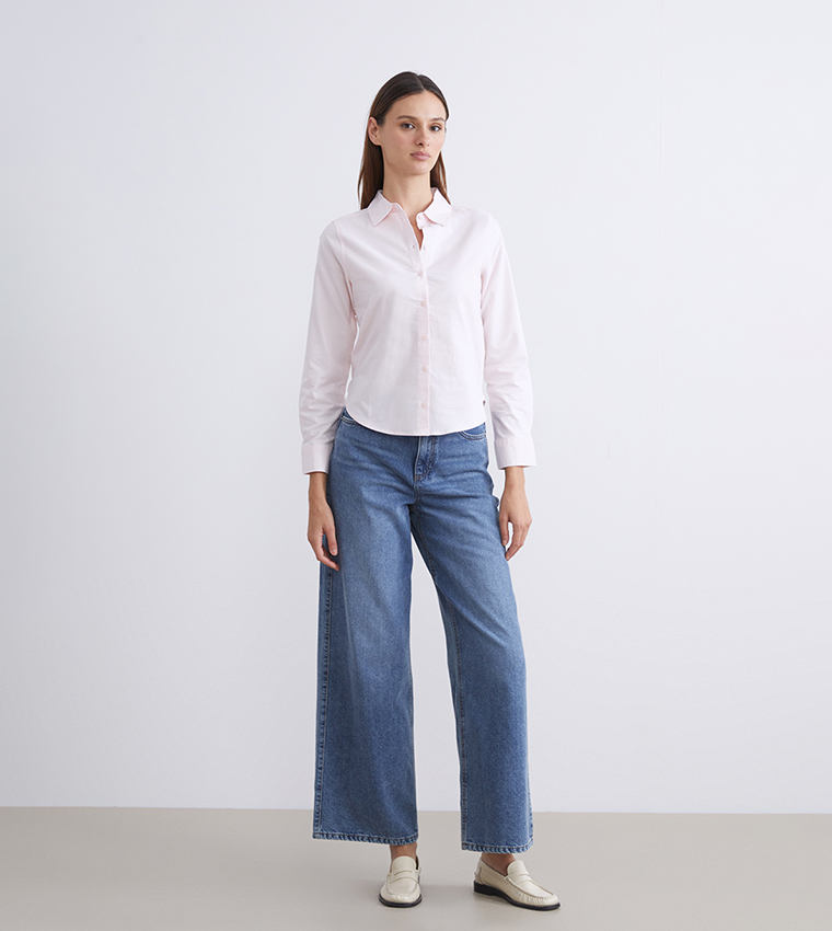 Solid Regular Fit Oxford Shirt