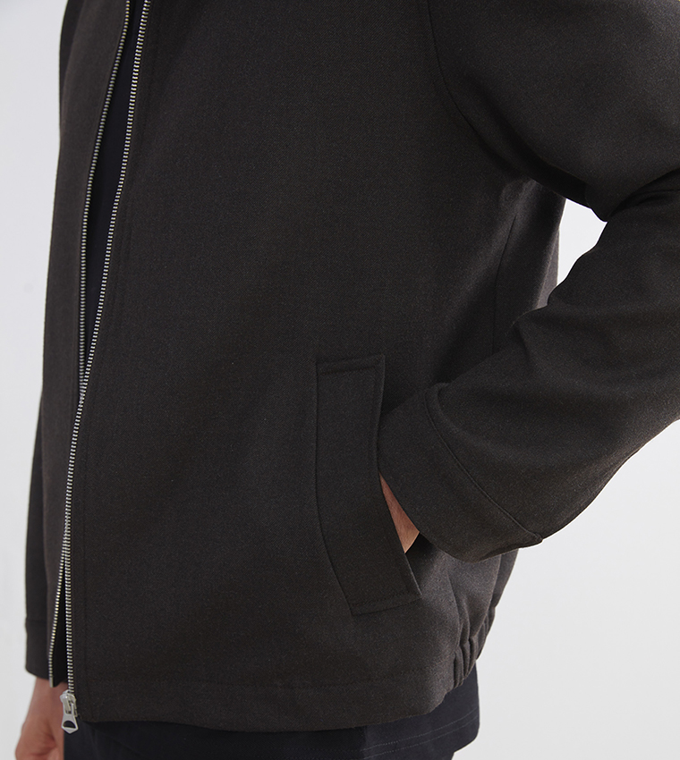 جاكيت ترنش بسحاب وكم طويل 