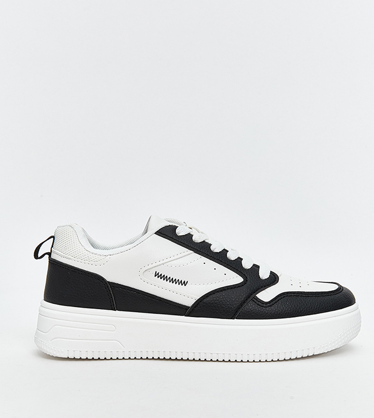 Color Block Lace Up Platform Sneakers