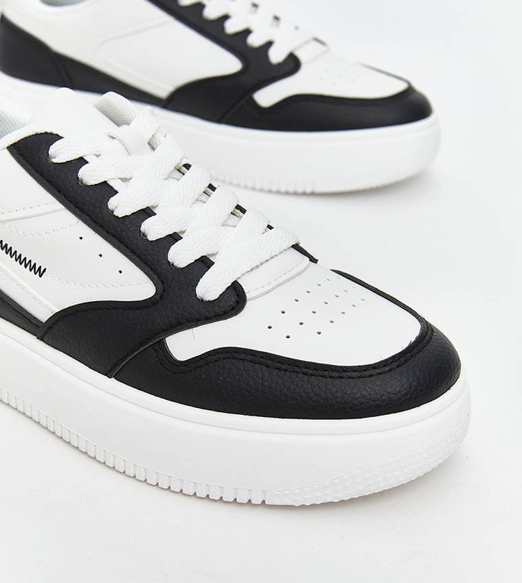 Color Block Lace Up Platform Sneakers