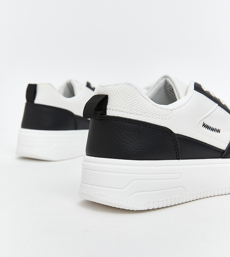 Color Block Lace Up Platform Sneakers