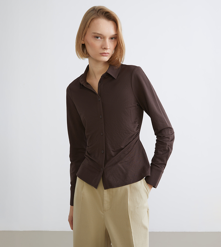 Crinkled Long Sleeves Shirt