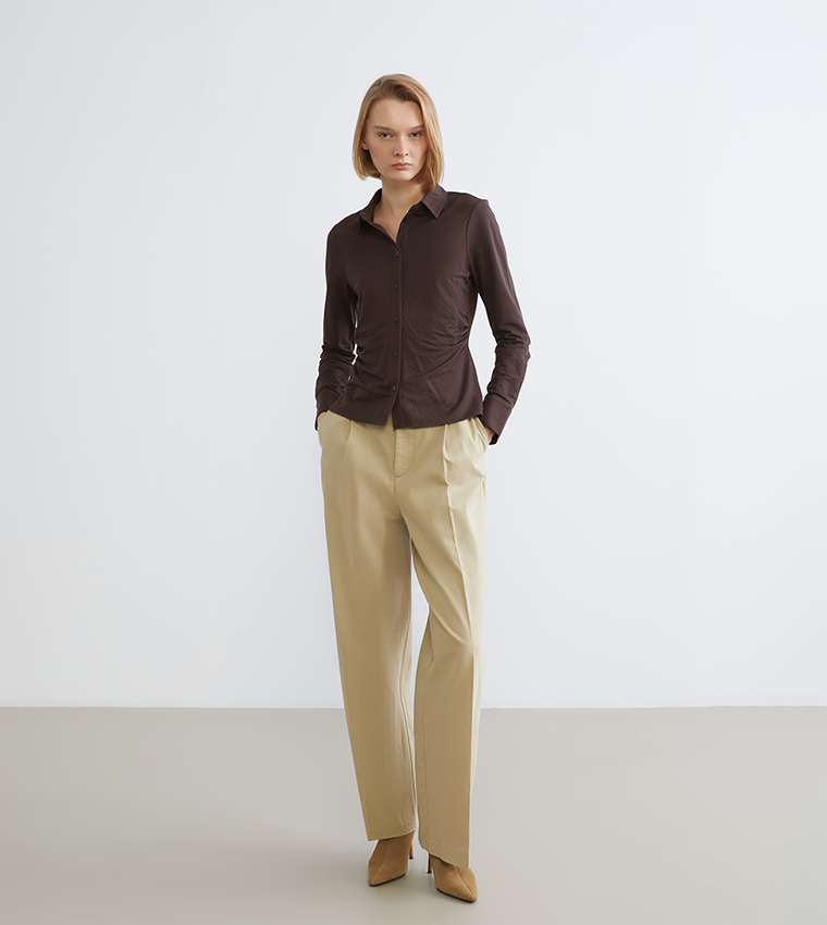 Crinkled Long Sleeves Shirt