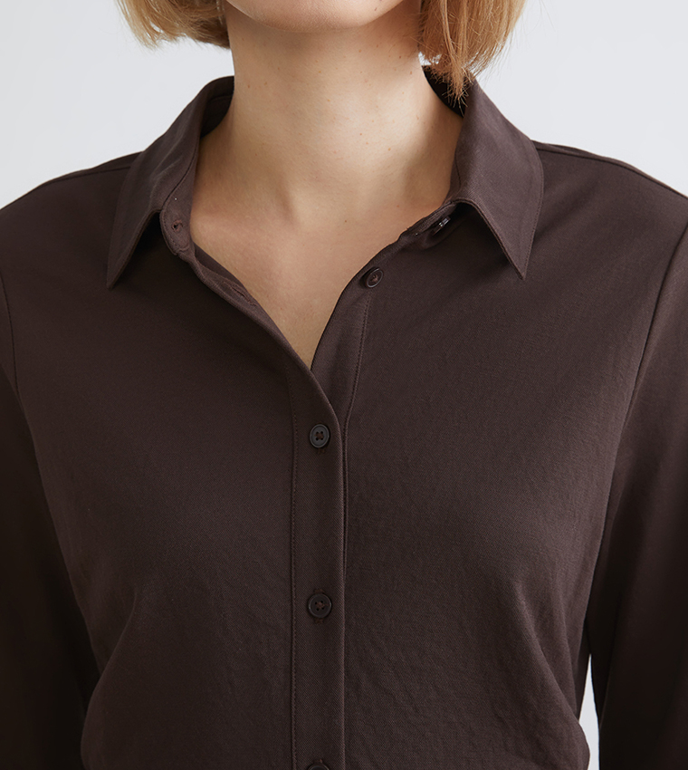 Crinkled Long Sleeves Shirt