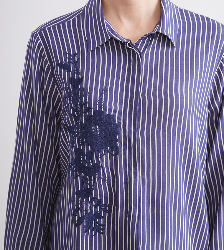 Striped Long Sleeves Tunic Shirt