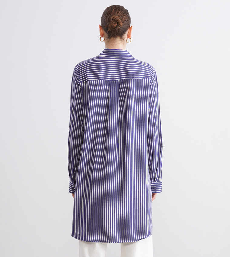 Striped Long Sleeves Tunic Shirt