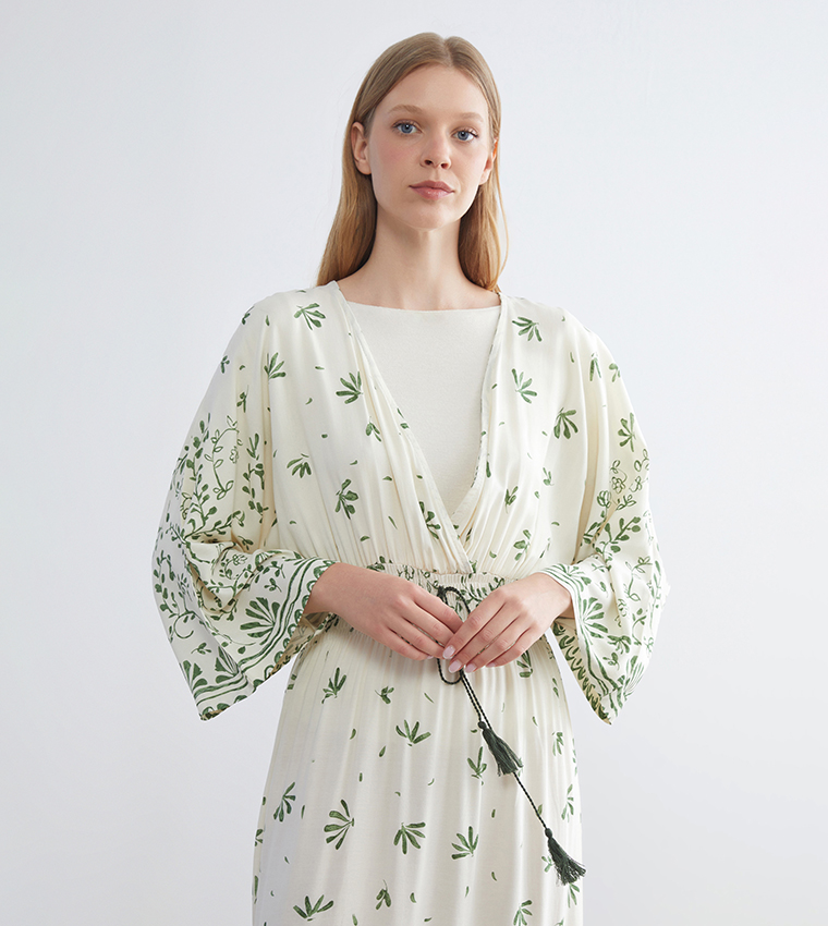 Printed Long Sleeves Maxi Dress