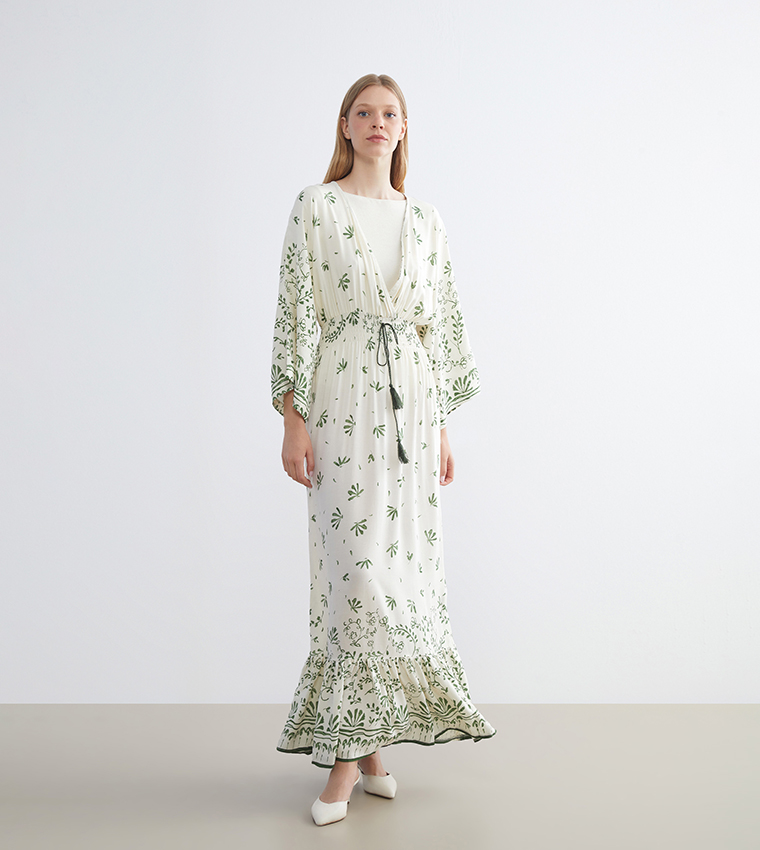 Printed Long Sleeves Maxi Dress