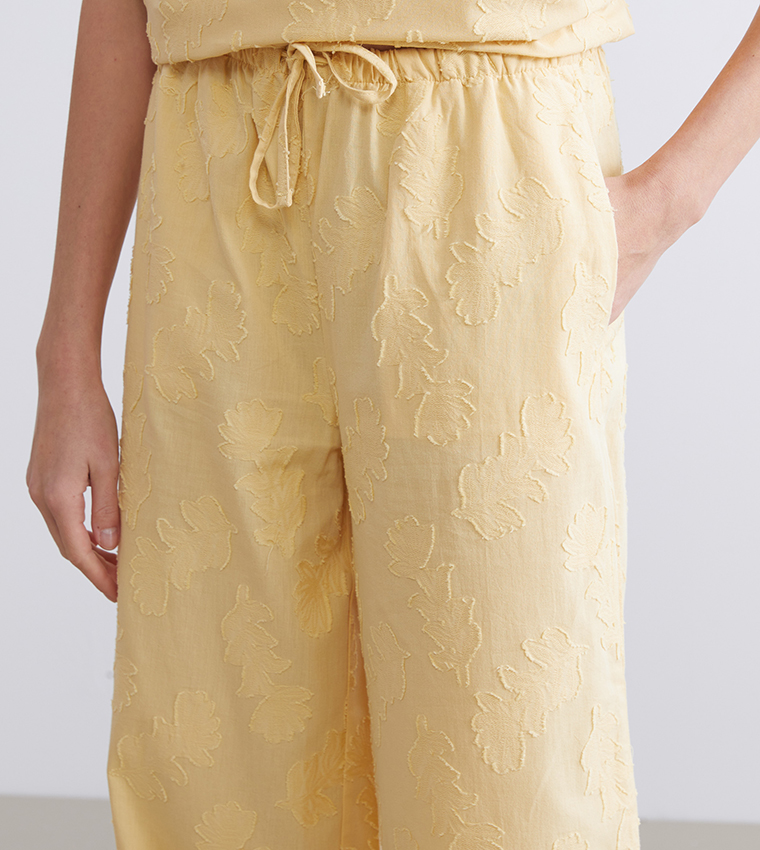 Jacquard Elastic Waist Pants
