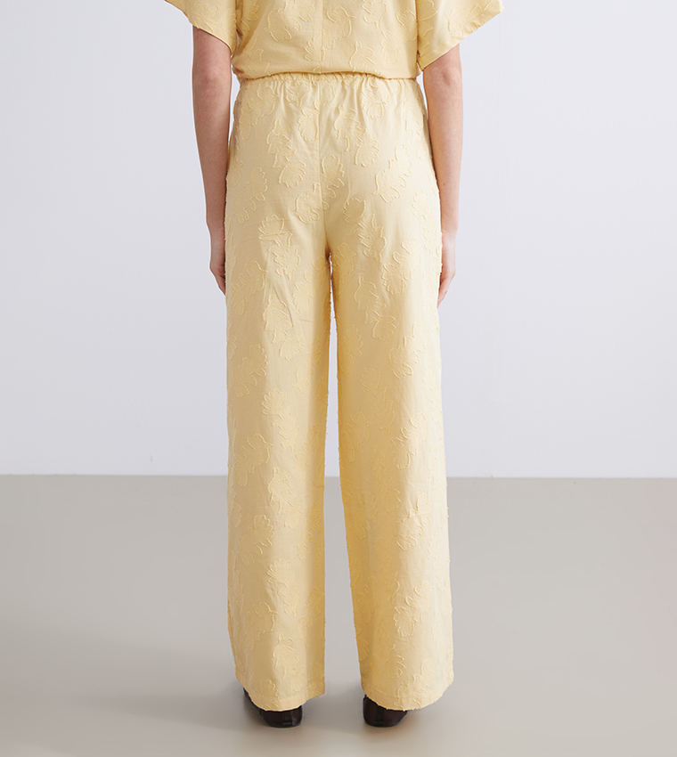Jacquard Elastic Waist Pants