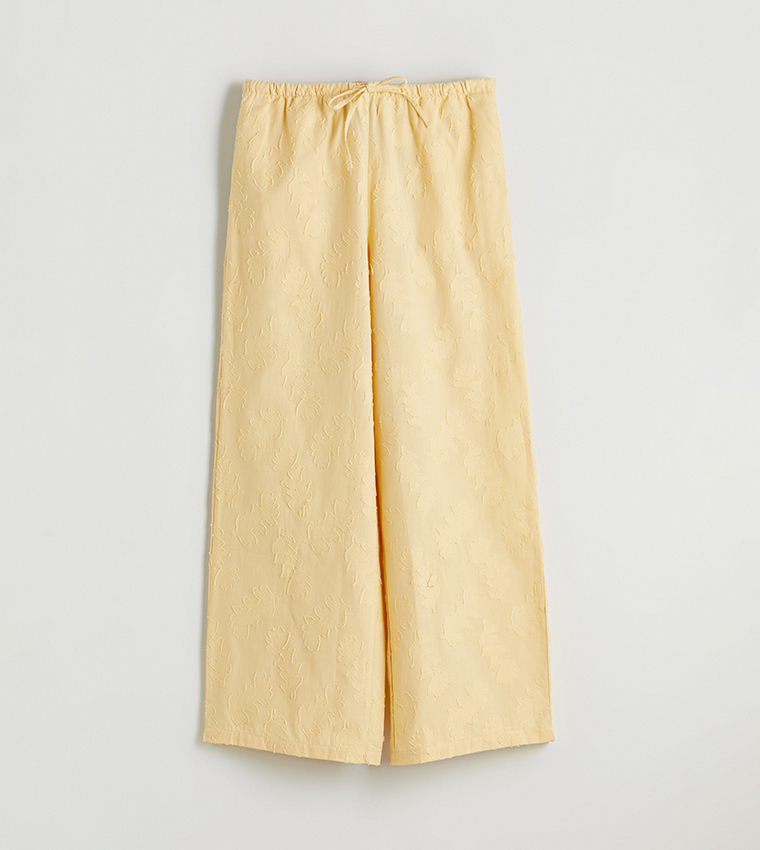 Jacquard Elastic Waist Pants