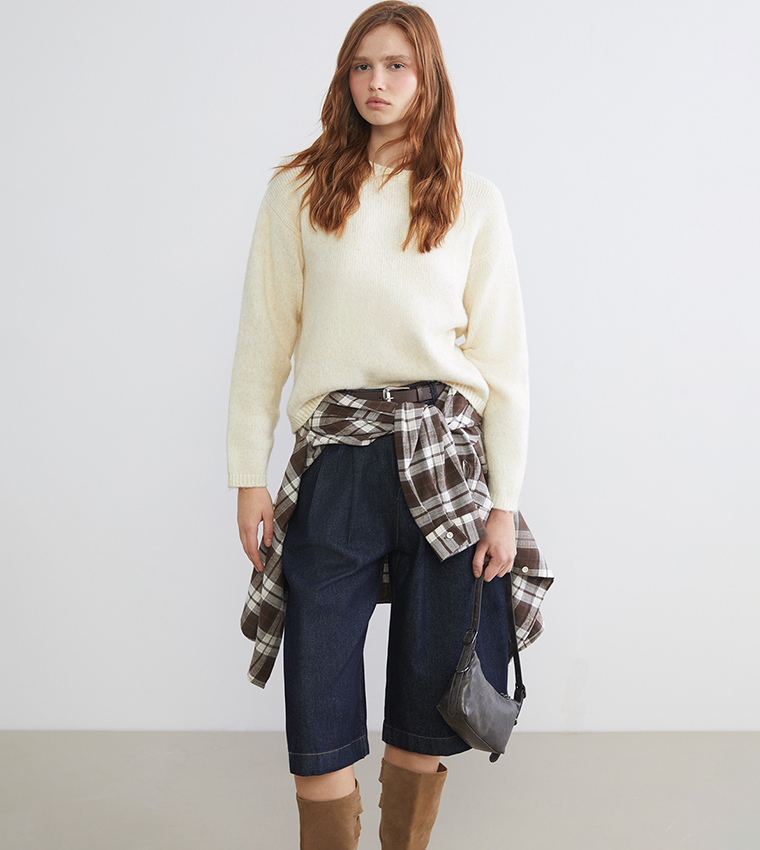 Knitted Crew Neck Sweater