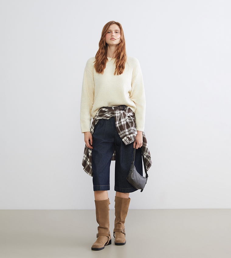 Knitted Crew Neck Sweater