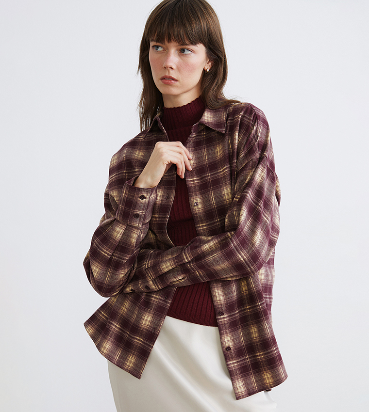 قميص أوفرسايز كم طويل 